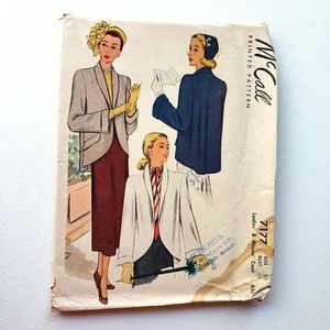 1940s Vintage McCalls 7177 Evening Coat Sewing  Pattern